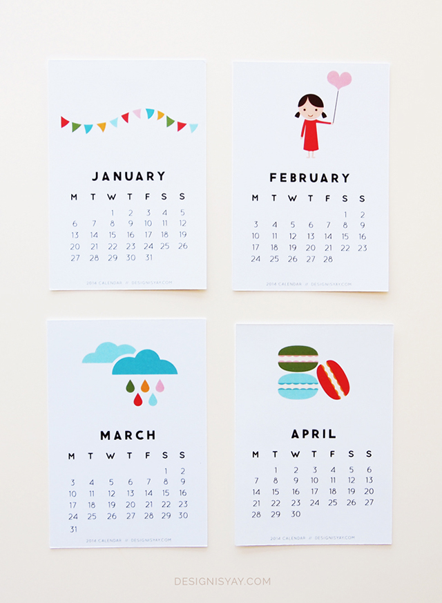 2014 free printable calendar